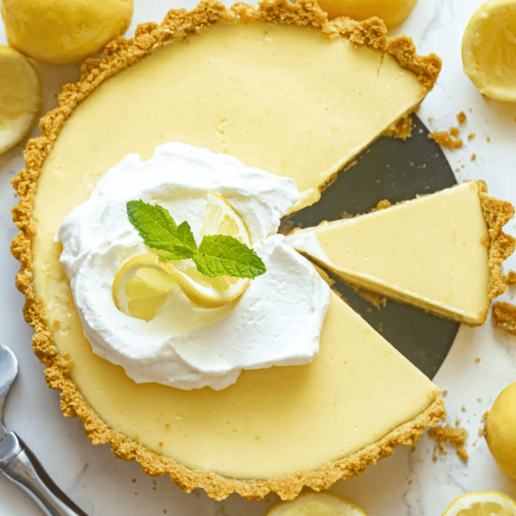 A lemon icebox pie with whipping cream on top is one of the desserts that perfect for summer 