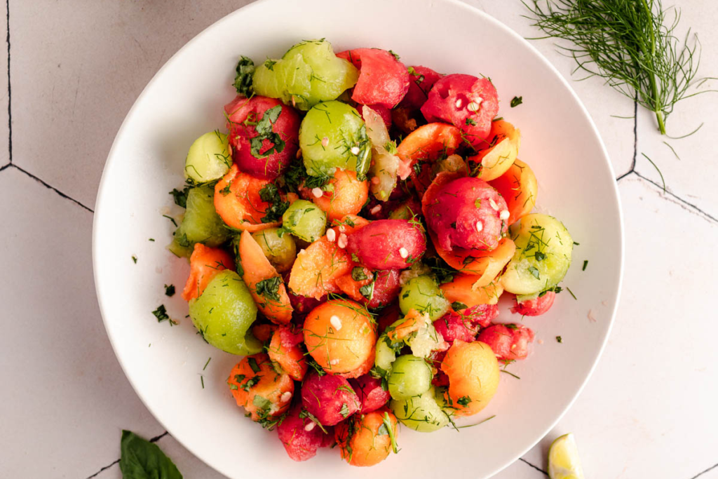 a refreshing melon salad as the perfect bbq dessert recipe