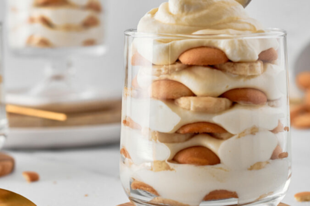 a bbq dessert made with banana, cream pudding