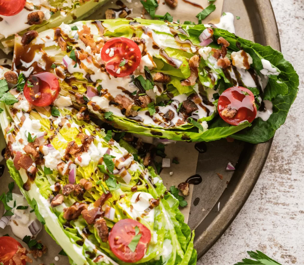 romaine salad with tomato cherry and a light tangy sauce dressing is the best healthy bbq side dishes